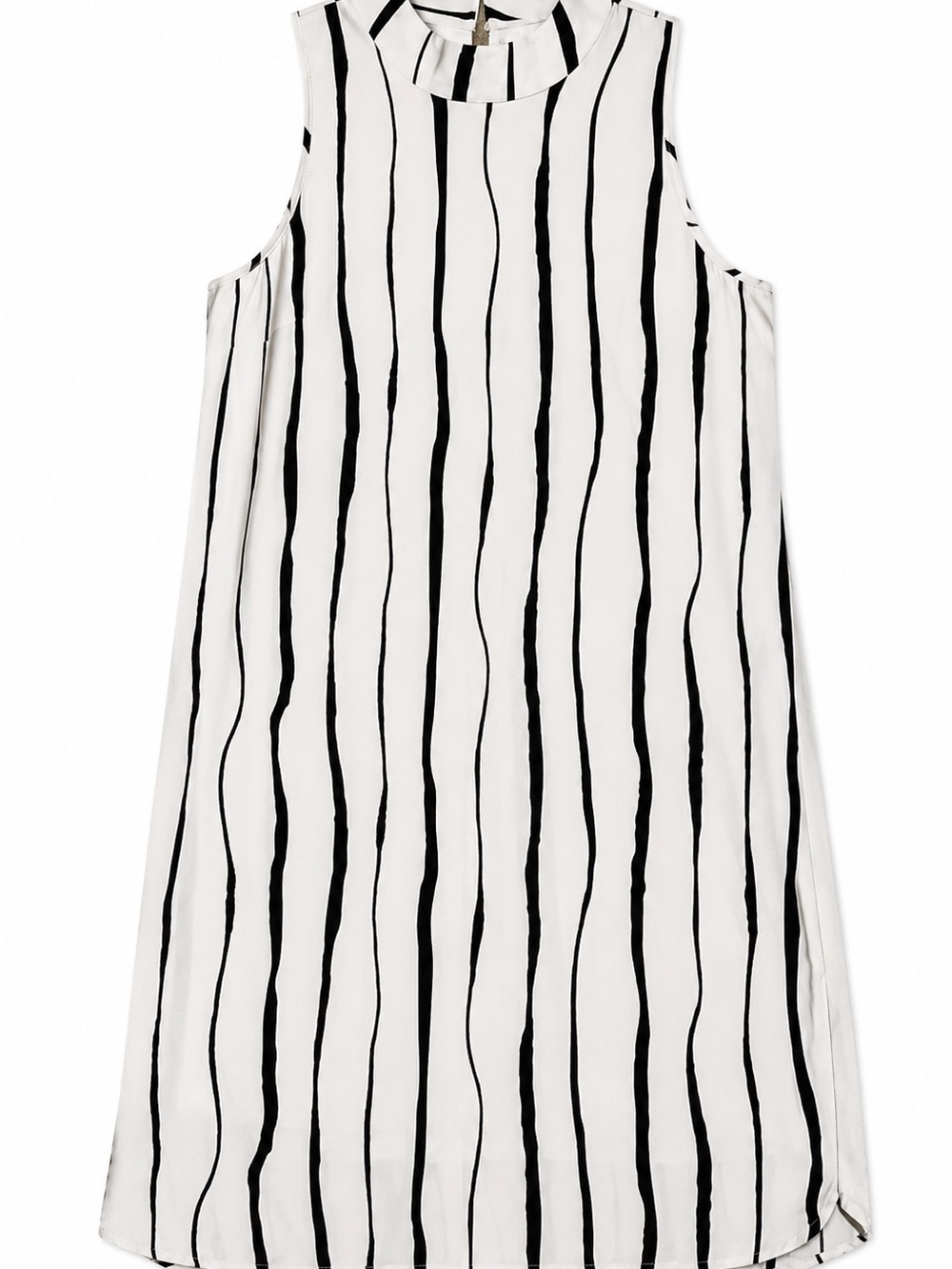 Mud Pie Women’s Sleeveless Black & White Striped Shift Dress Size Small